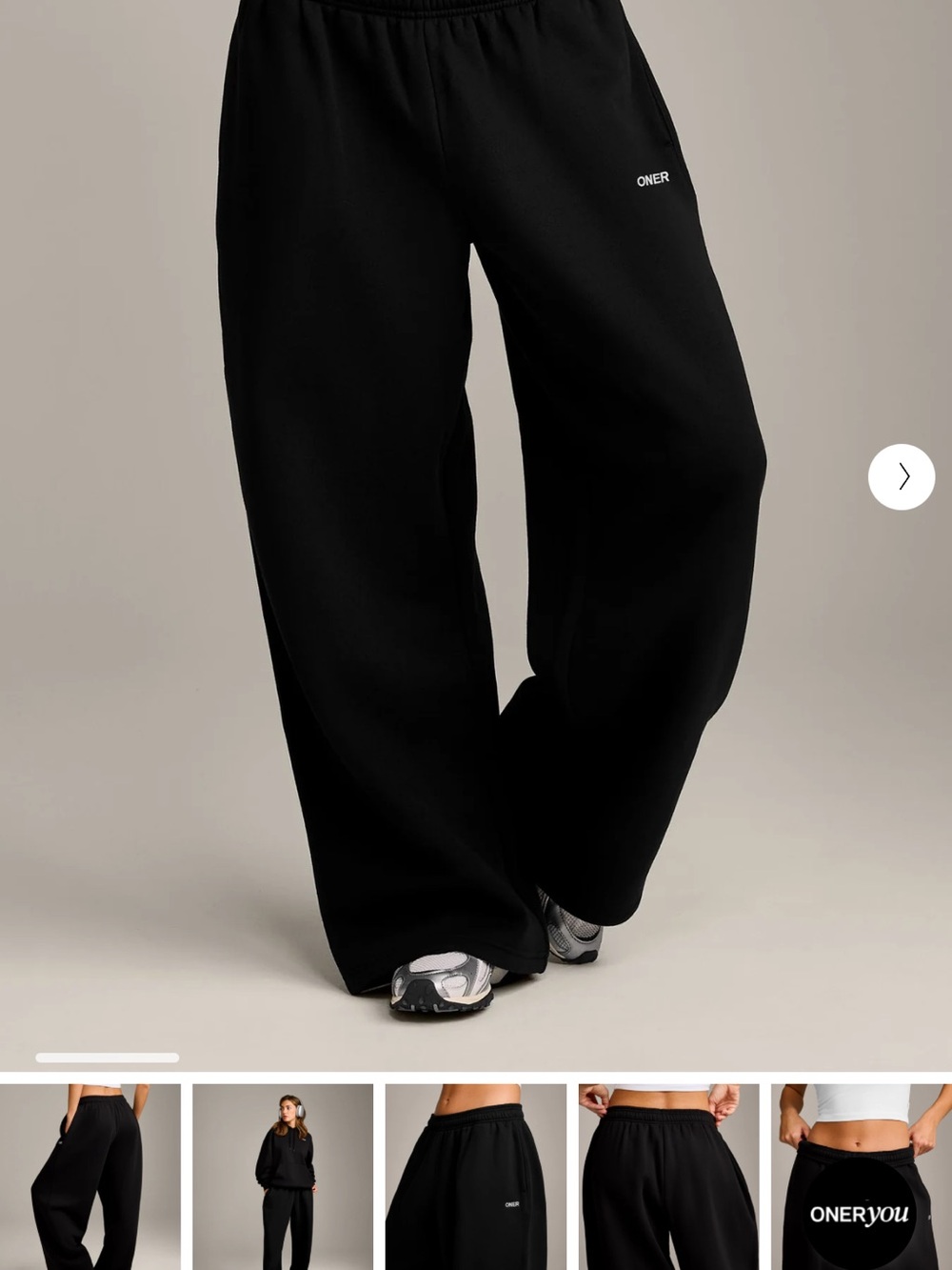 Oner Active Black Wide-Leg Track Pants